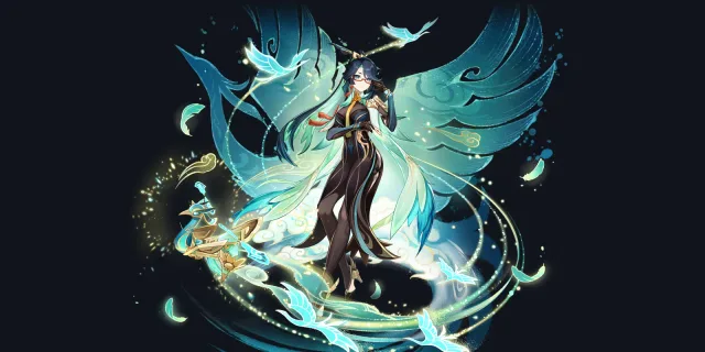 Xianyun wish art, Anemo Catalyst character | Genshin Impact