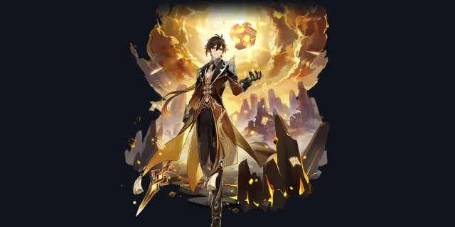 Zhongli wish art, Geo Polearm character | Genshin Impact