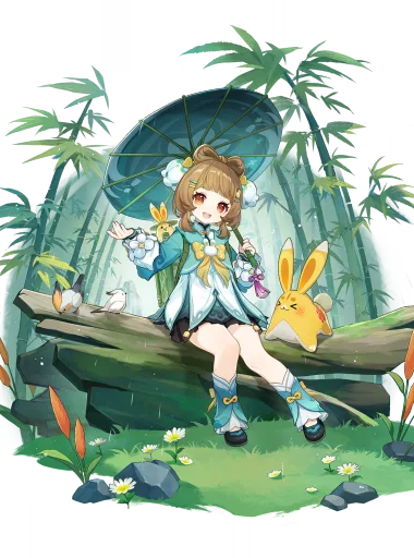 Yaoyao — Rainlit Bamboo Reverie outfit | Genshin Impact